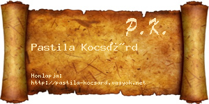 Pastila Kocsárd névjegykártya